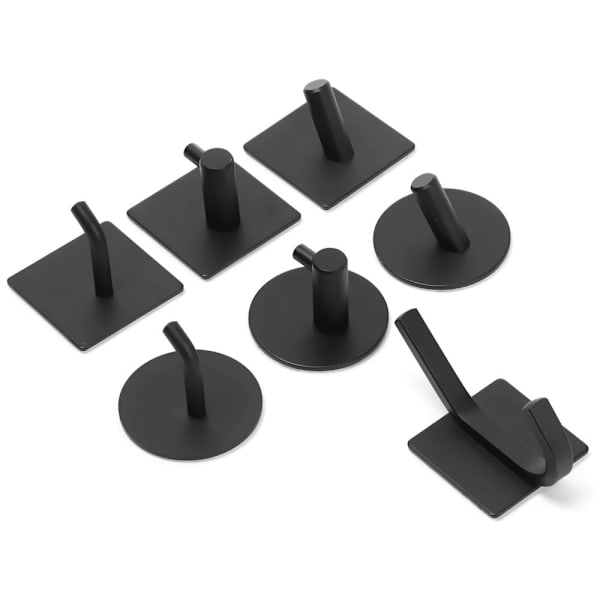 Selvklebende kroker Kleshenger med krok i rustfritt stål SVART 1 black