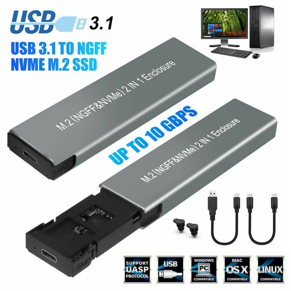 M.2 SSD-deksel USB 3.1 til NGFF NVME Adapter Converter MODELL-1 Model-1