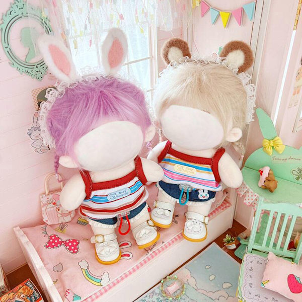 20 cm Doll Clothes Suspender Shirt LILA purple