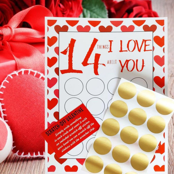 Valentine Scratch Off Print Hilsen Kærlighed Skrabelod B B B