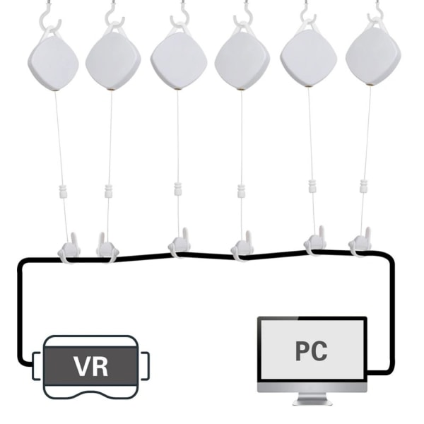 3st VR Cable Management VR Pulley System SVART black