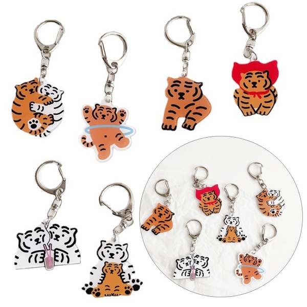 Tiger nyckelring Väska hängande hänge 8 8
