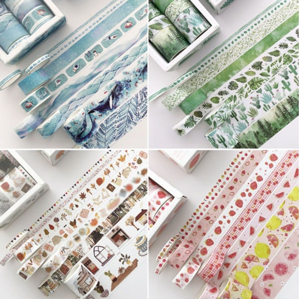 8 rullaa/ set Koristeeppi Paperiteippi DD D