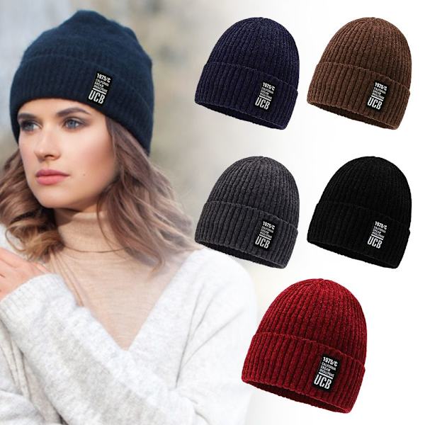 Tykke Vinter Beanies Strikkede Huer SORT black