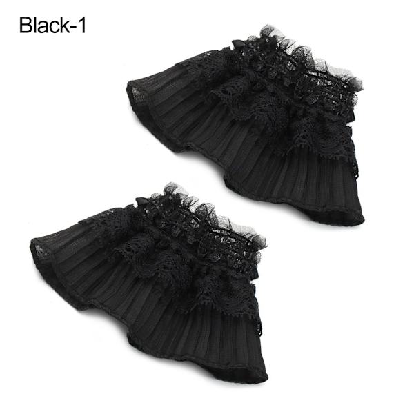 1 par falska ärmar avtagbara ärmar SVART STYLE1 black style1