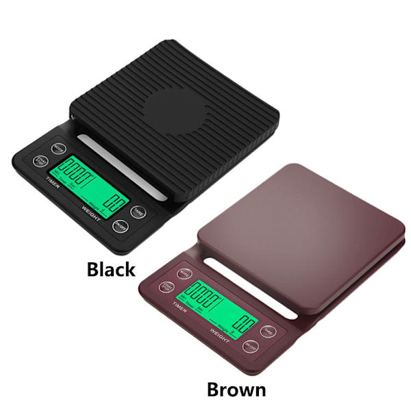 Dryp kaffevægt Elektronisk digital køkkenvægt SORT 5KG Black 5kg 0.1g