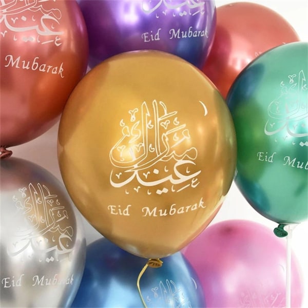 10st Eid Mubarak ballonger metall latex ballonger MULTICOLOR multicolor