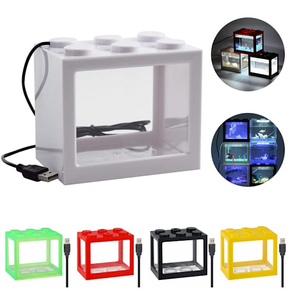 USB fisketank LED-lampe SVART Black