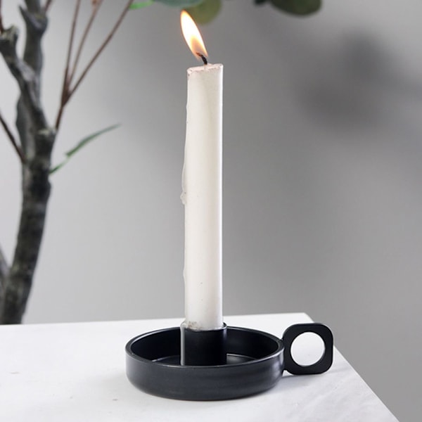 Ljushållare Pelare Ljusstake SVART black