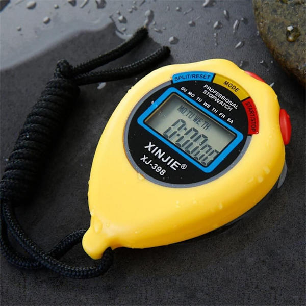 Digital LCD Stopur Elektronisk Ur SORT Black
