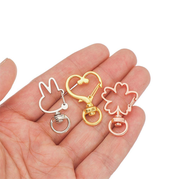 5 stk Snap Hook Trigger Clips Spenner ROSE GULL HJERTE rose gold