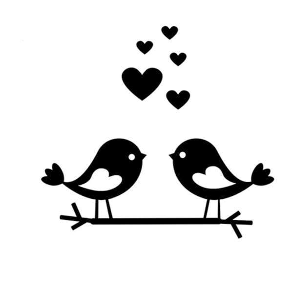 Branch Bird Mirror Wall Stickers Mural Sticker SØLV silver