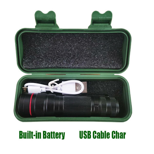 Mini Zoom lommelykt Pen Clip Opplyst lommelykt Camping