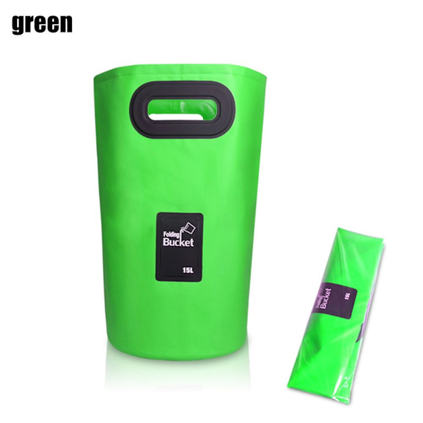 15L Camping hopfällbar vattenhink Reseförvaring GRÖN green