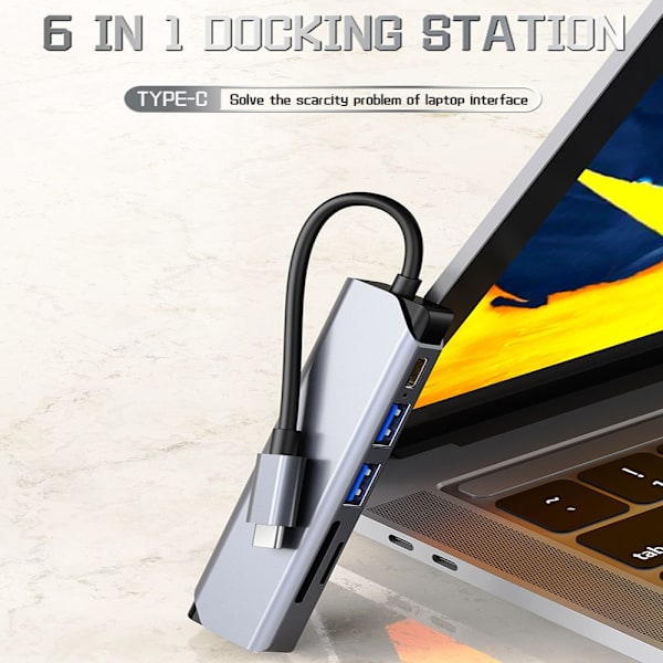 USB C HUB Type-C splitter 6-I-1 TYPE B 6-in-1 Type B
