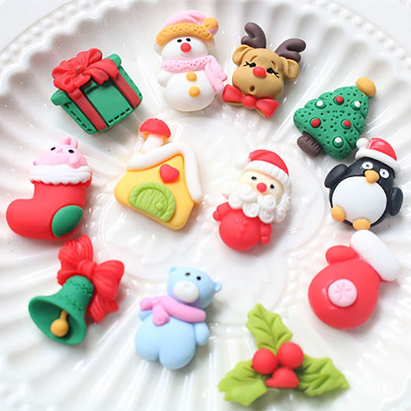 30 STK Julepynt Flat Back Cabochon SNOWMAN SNOWMAN snowman