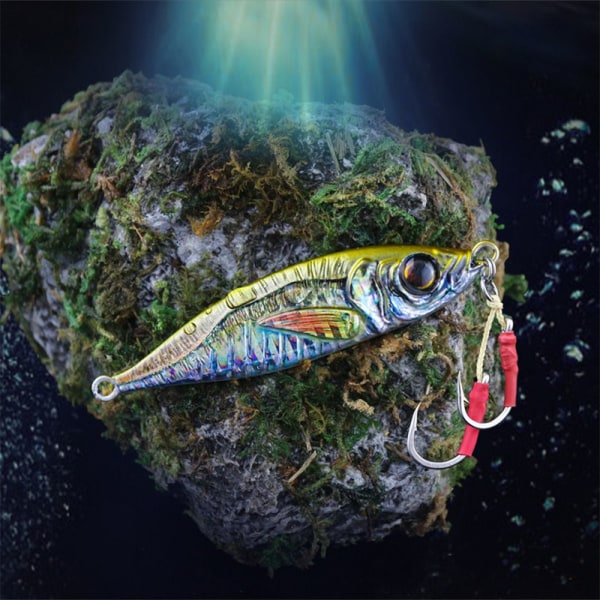 2kpl Metal Fishing Lure kaksoiskoukku 3D Prin Jig Bait E E E