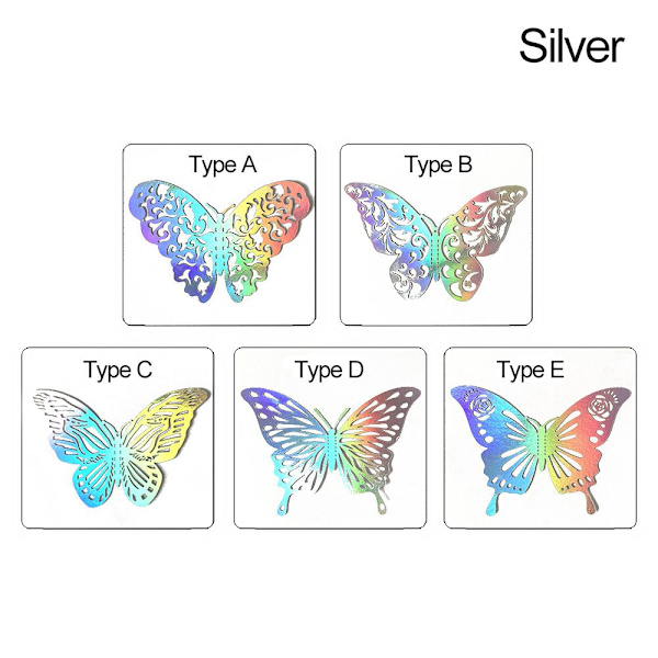 12 kpl / Set 3D Butterfly Tarrat Seinätarrat GOLD BB gold B-B