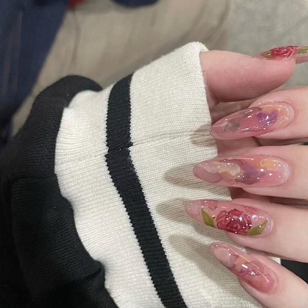 24 stk Fake Nails Langt ovalt hode