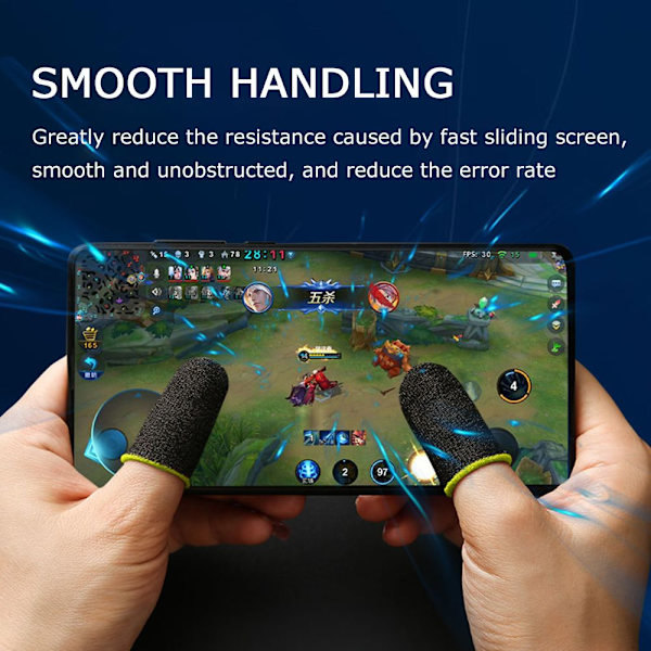 1 par Gaming Finger Sleeve Touch Screen Finger Handskar BLÅ blue
