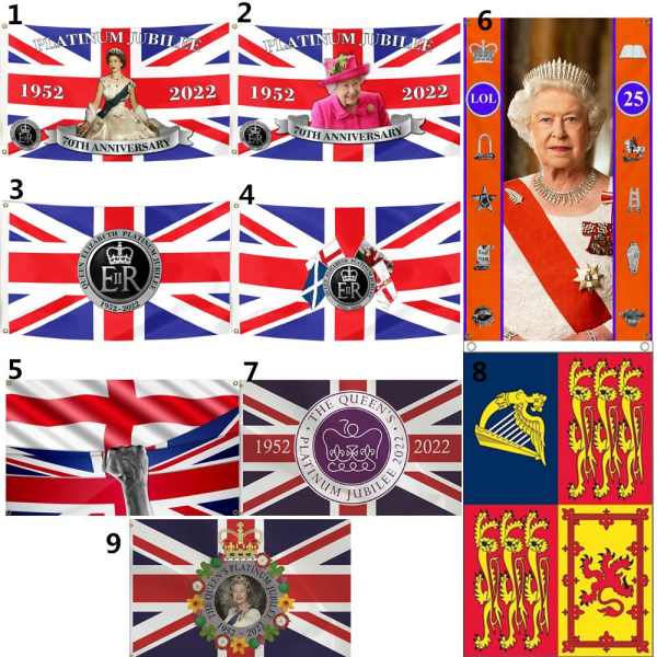 3x5FT Queen Elizabeth II Flag Platinum Jubilee 8 8 8