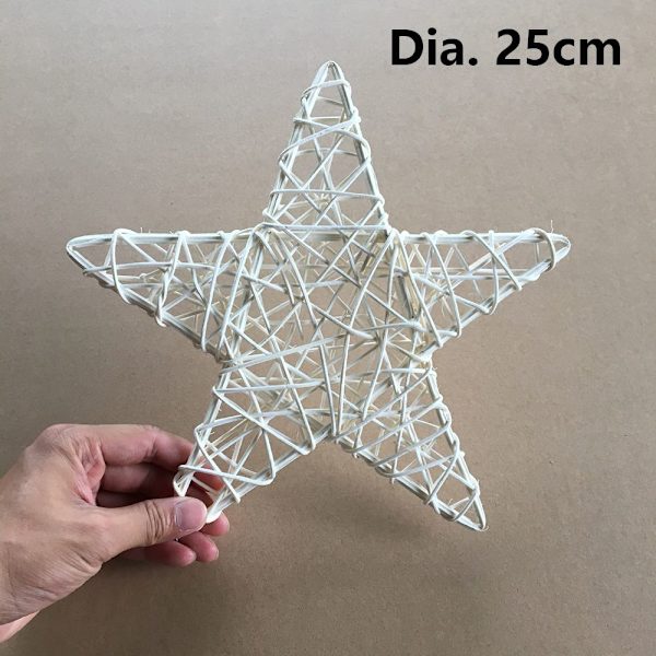 1 STK White Rattan Star Indonesisk Vine juledekorasjon DIA