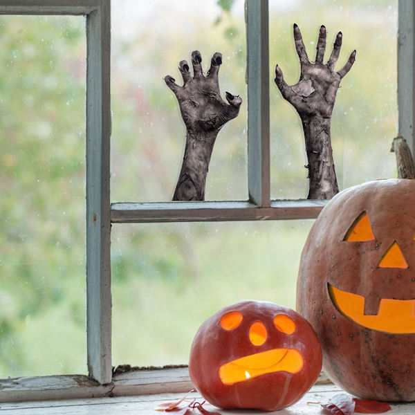 4 kpl Halloween-seinätarrat 3D Ghost Hand Set set Set