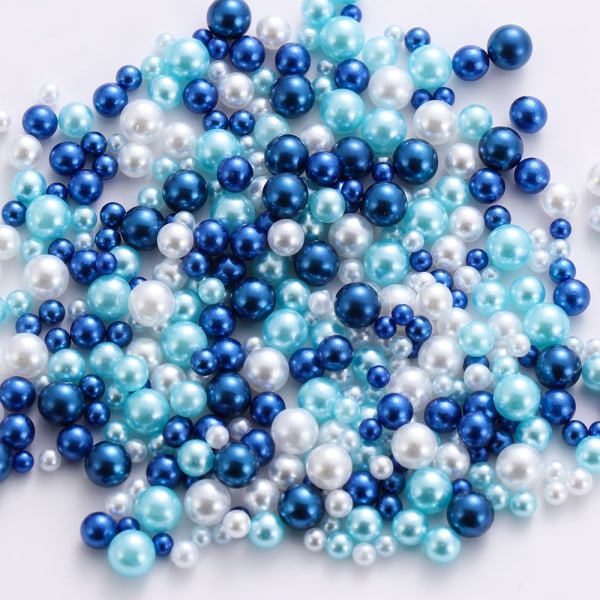 500st/påse Imitation Pearl Beads UV Resin Smycken Making LAKE lake blue