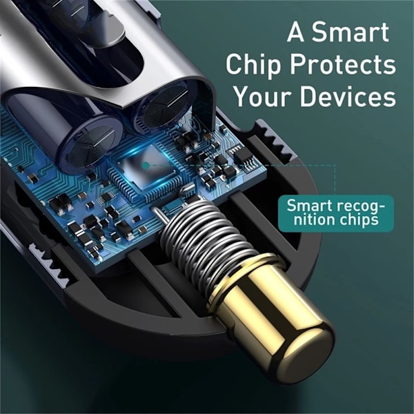 Strømadapter Hurtiglader 3 USB 1 TYPE-C 3 USB 1 TYPE-C 3 USB 1 Type-C