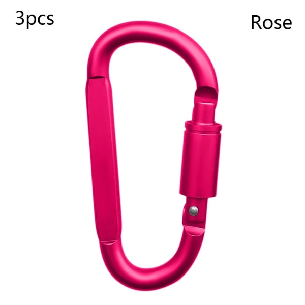 3kpl musta kiipeilynappi solki avaimenperä ROSE Rose