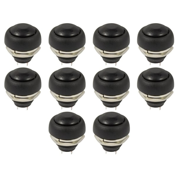 10st Tryckknappsbrytare Momentan Switch SVART 10ST 10ST black 10pcs-10pcs