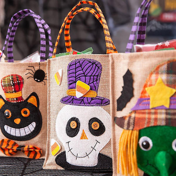 Halloween Tygkassar Godispåsar HÄXA Witch
