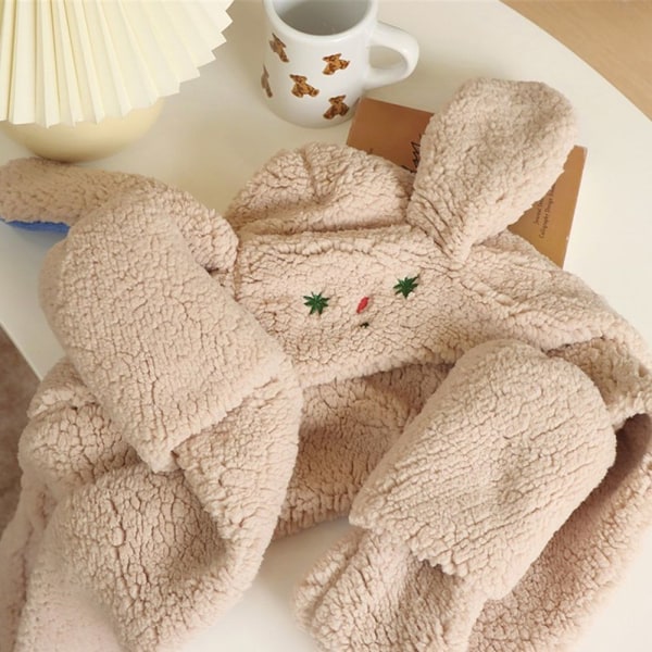 Beanies Caps Hat Tørklæde Handsker Sæt BEIGE beige