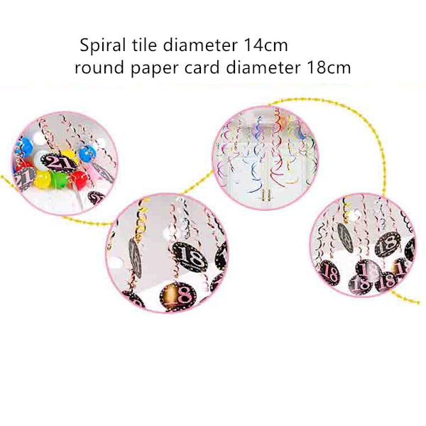 PVC Födelsedag Swirl Banner Takhängande H H