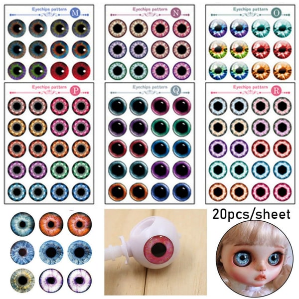 20 kpl/arkki Doll Eyes Dolls Eyechips Pattern O O