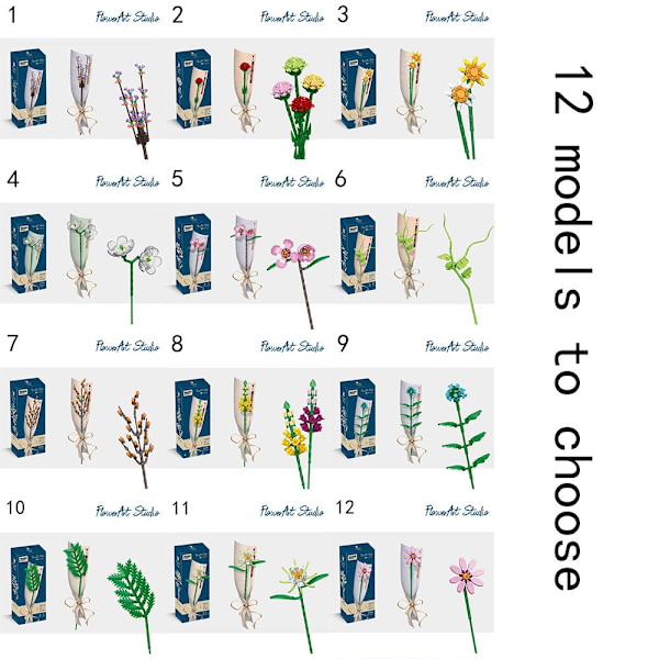Byggeklosser, blomstersimulering, blomster 1 1 1