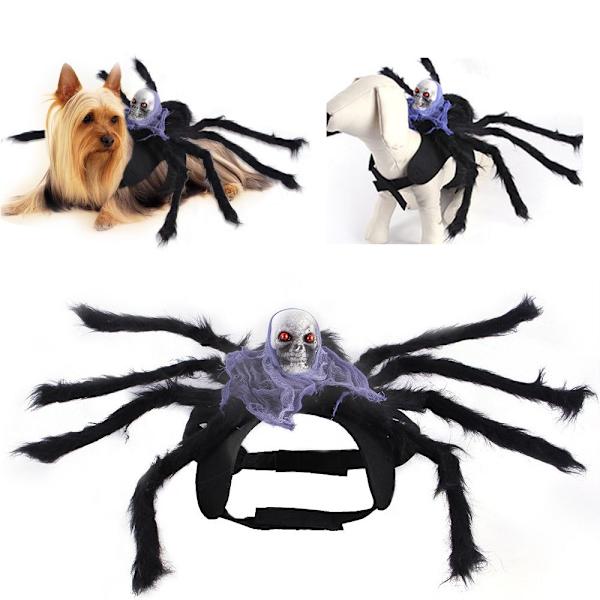 Pet Spider Kläder Halloween Black Spider L L