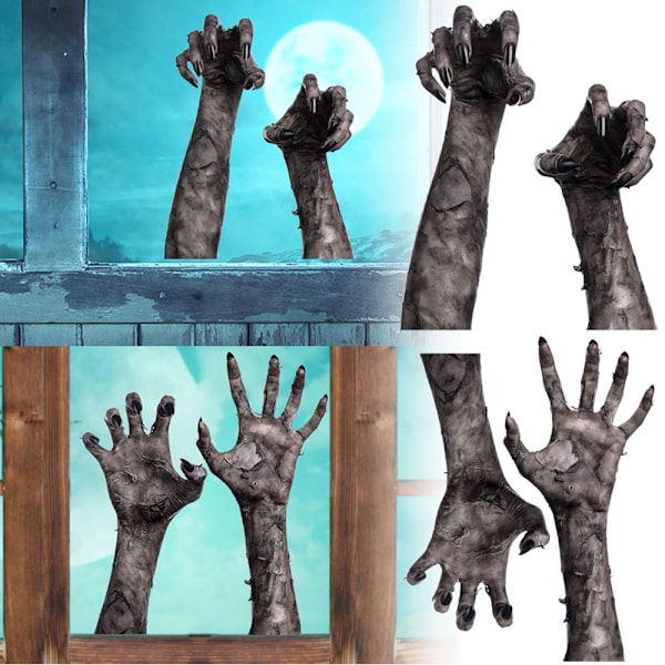 4 kpl Halloween-seinätarrat 3D Ghost Hand Set set Set