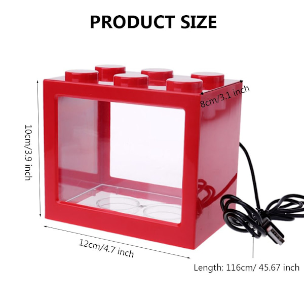 USB fisketank LED-lampe SVART Black