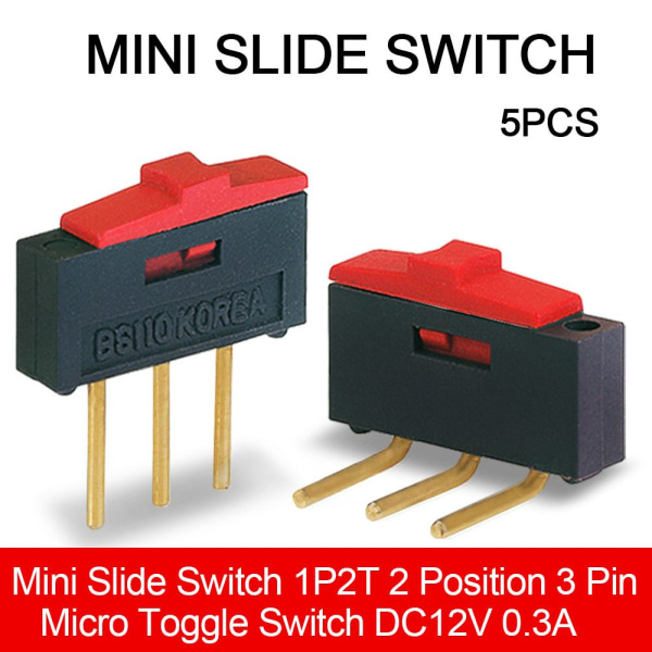 5 STK Slide Switch Vippebryter BSI-10 BSI-10 BSI-10