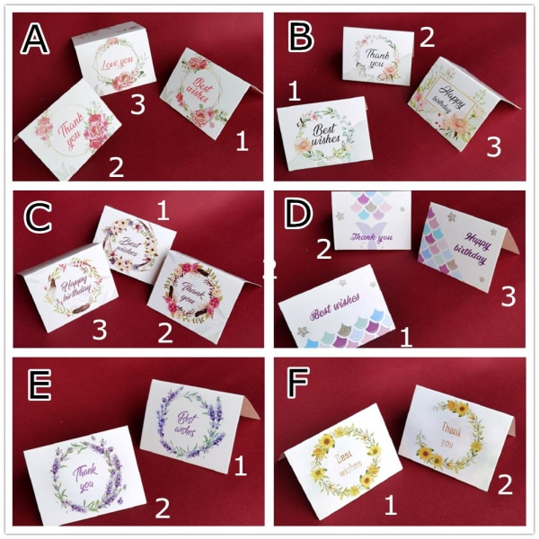 100 stk Lykønskningskort Thanksgiving Card E-2 E-2 E-2