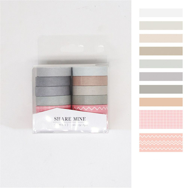 10 rullaa/laatikko Washi Tape peittoteippi 5 5 5
