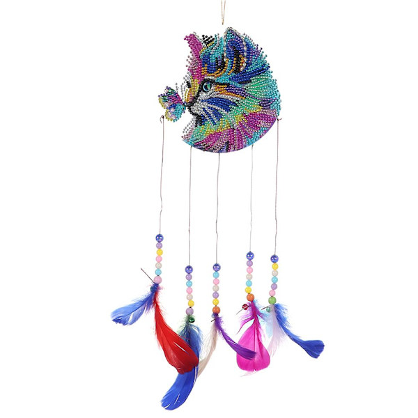 Diamantmaling Vindklokke Akryl Vindklokke KATT & SOMMERFLY Cat & Butterfly