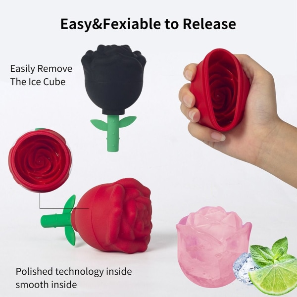 Rose Ice Ball Maker Ice Cube Form FORM black