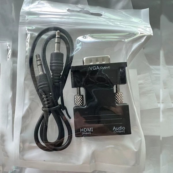 HDMI till VGA-kabel Audio Adapter HDMI-kompatibel omvandlare