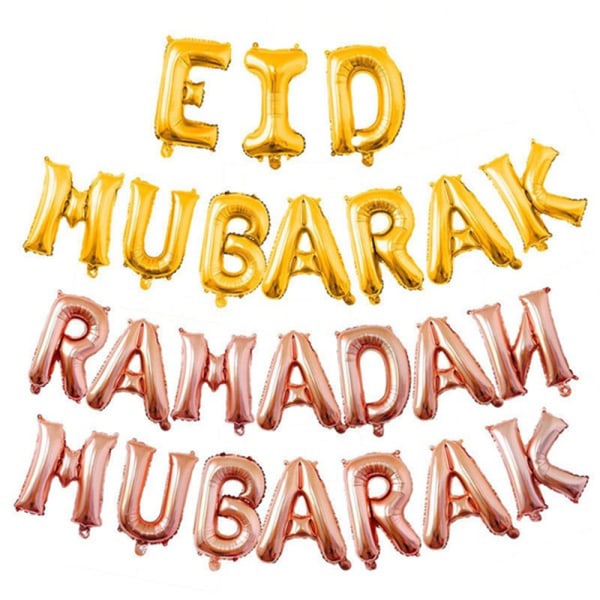 Eid Mubarak Ballonger Oppblåsbare Leker SØLV silver