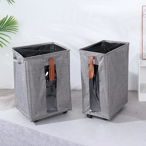 Rolling Wheels Laundry Hamper Vaatekori SININEN 2 Blue