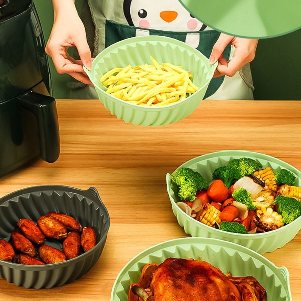 Sammenleggbar silikongryte For Air Fryer RØD red