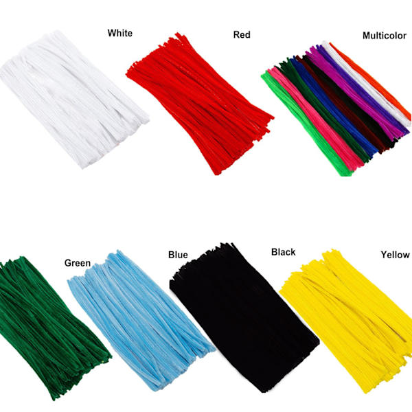 Glitter Chenille Stems Cleaners Plush WHITE white