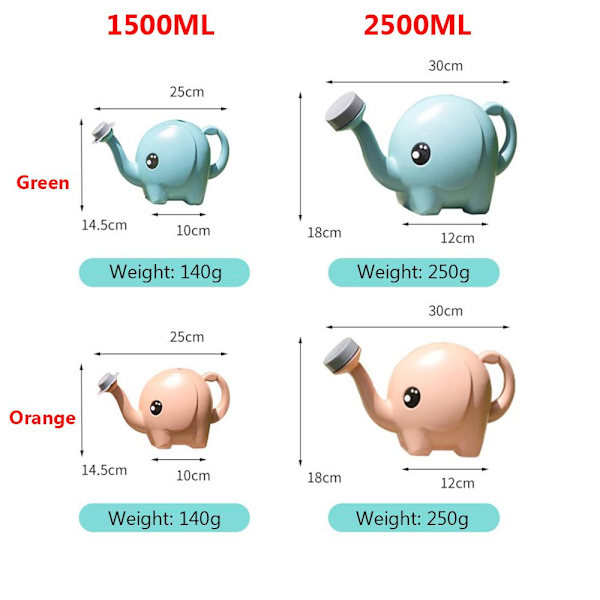 CAN vesikannu Gardening GREEN 2500ml (30X18CM) Green 2500ML (30x18cm)